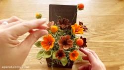 آموزش گلدان با گل های شکلاتی نمدی زیبا و طبیعی