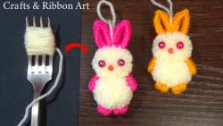 آموزش ساخت عروسک خرگوش منگوله ای با کاموا