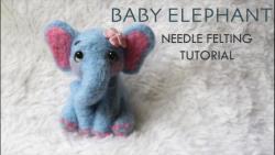 آموزش ساخت عروسک بچه فیل با پشم و سوزن