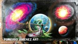 آموزش نقاشی اسپری و رنگ روغن سیاره ها