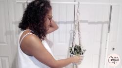 آموزش بافت گل آویز مکرومه بافی بسیار زیبا برای زیبایی خانه  - آویز بافتنی