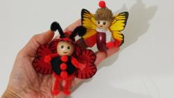 آموزش عروسک های پروانه دکوری با دانه های بلوط