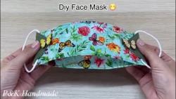 آموزش دوخت ماسک پارچه ای با طرح پروانه