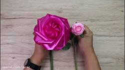 آموزش ساخت گل رز با روبان پلاستیکی