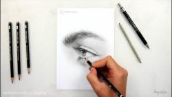 آموزش نقاشی سیاه قلم چشم و ابرو