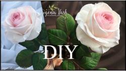 آموزش ساخت گل رز سفید فوق طبیعی با فوم