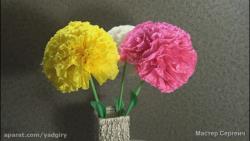 آموزش ساخت سه گل با دستمال کاغذی