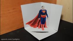 آموزش نقاشی سه بعدی سوپرمن