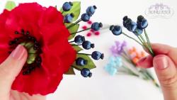 آموزش ساخت تمشک های کوچک برای تزیین انواع گل های کانزاشی و روبانی